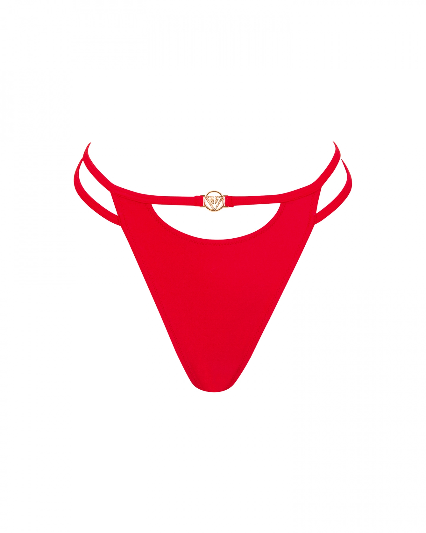 Red U Cut Out Thong Mid Rise Bikini Bottom Xs Vivien Vance